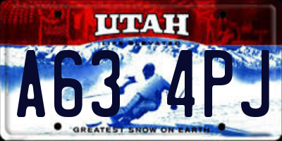 UT license plate A634PJ