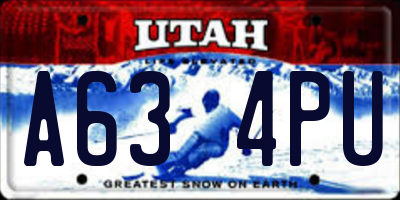 UT license plate A634PU
