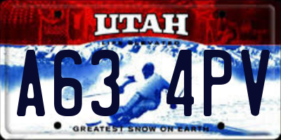 UT license plate A634PV