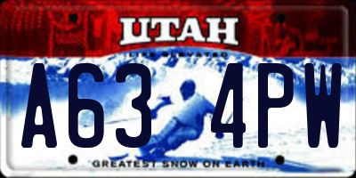 UT license plate A634PW