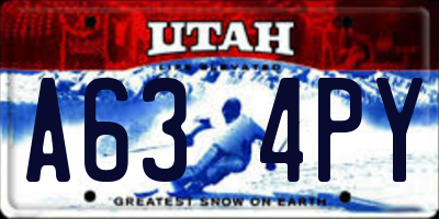 UT license plate A634PY
