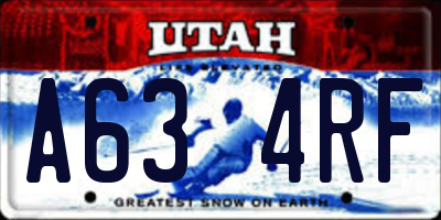 UT license plate A634RF