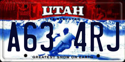 UT license plate A634RJ