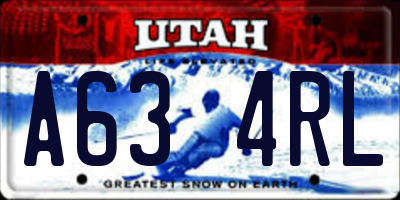 UT license plate A634RL