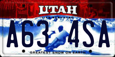 UT license plate A634SA