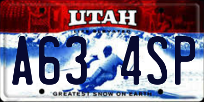 UT license plate A634SP