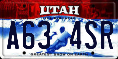 UT license plate A634SR