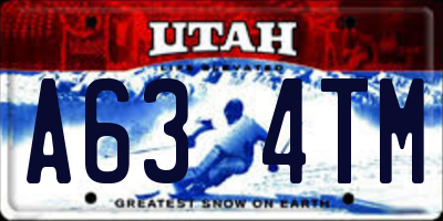 UT license plate A634TM