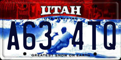 UT license plate A634TQ