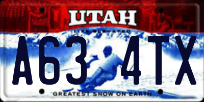 UT license plate A634TX