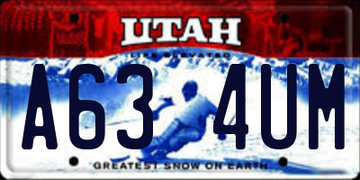 UT license plate A634UM