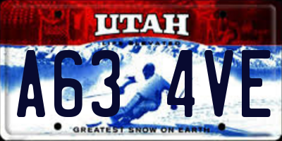 UT license plate A634VE