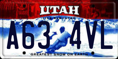 UT license plate A634VL