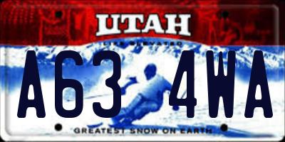 UT license plate A634WA