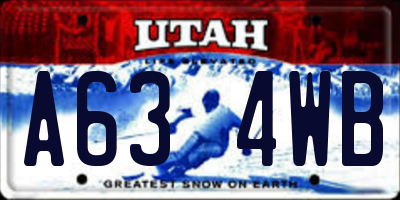 UT license plate A634WB