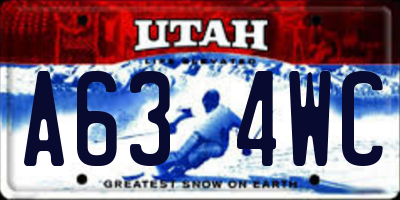 UT license plate A634WC