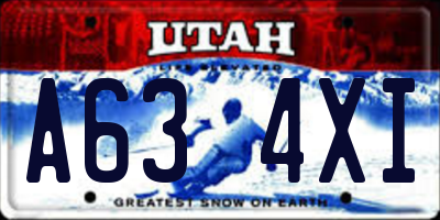 UT license plate A634XI