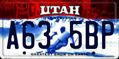 UT license plate A635BP