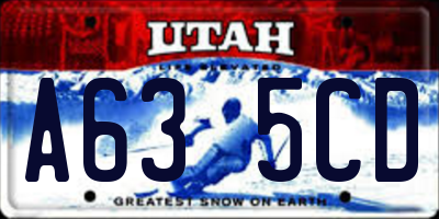 UT license plate A635CD