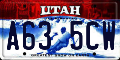 UT license plate A635CW