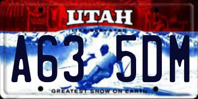 UT license plate A635DM