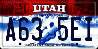 UT license plate A635EI