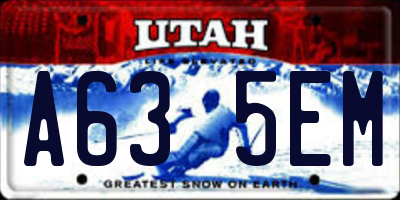 UT license plate A635EM