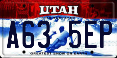 UT license plate A635EP