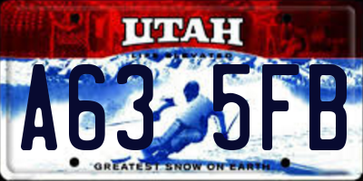UT license plate A635FB