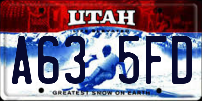 UT license plate A635FD