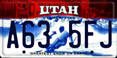 UT license plate A635FJ