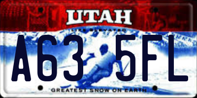 UT license plate A635FL