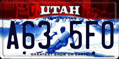 UT license plate A635FO