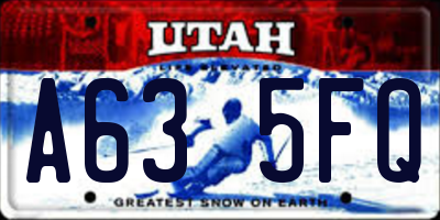 UT license plate A635FQ