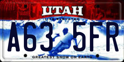 UT license plate A635FR