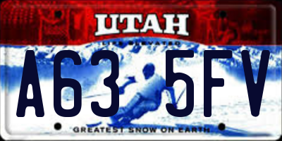 UT license plate A635FV