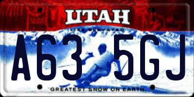 UT license plate A635GJ