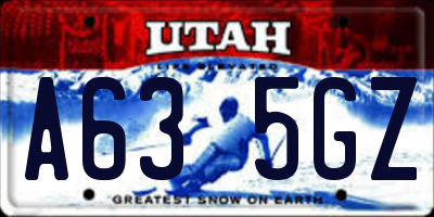 UT license plate A635GZ