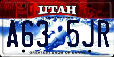 UT license plate A635JR