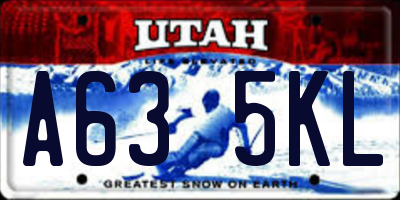 UT license plate A635KL