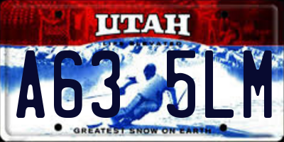 UT license plate A635LM