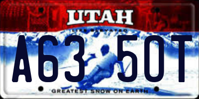 UT license plate A635OT