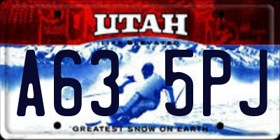 UT license plate A635PJ