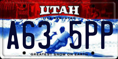 UT license plate A635PP