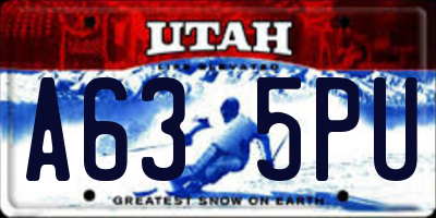 UT license plate A635PU