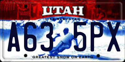 UT license plate A635PX