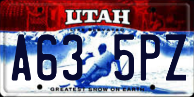 UT license plate A635PZ