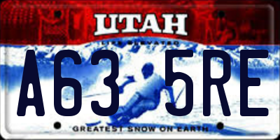 UT license plate A635RE