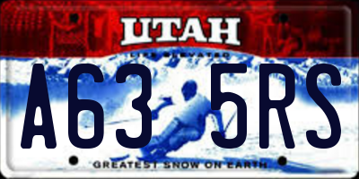UT license plate A635RS