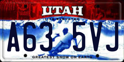 UT license plate A635VJ